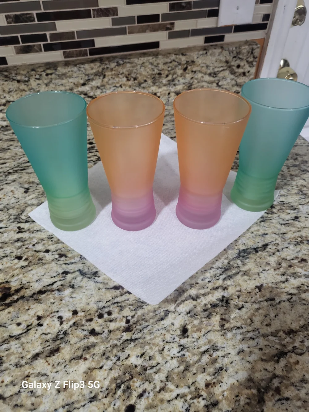 Vintage MCM Frosted Ombré Glass Tumblers 6